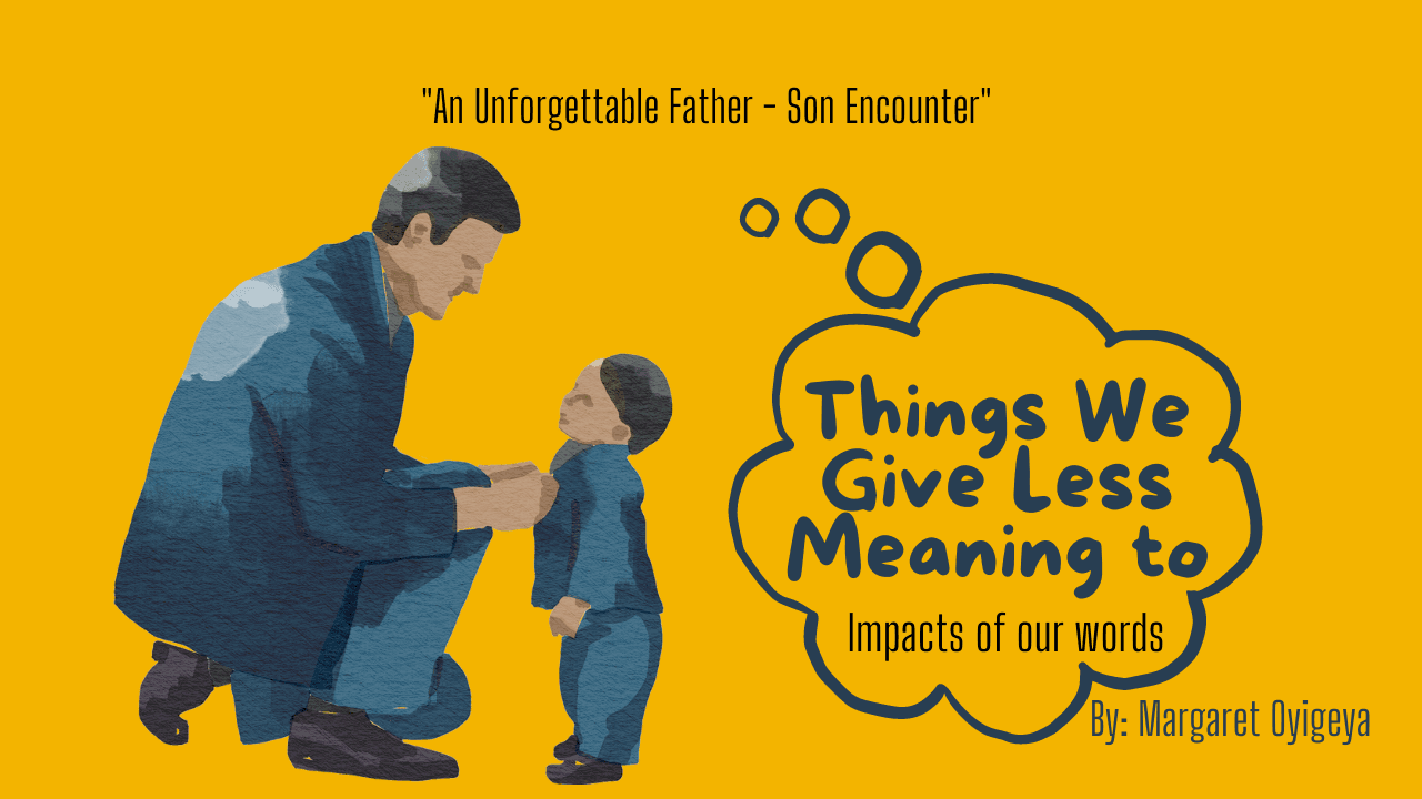 A poignant tale of a rainy day encounter between a father and son, highlighting the lasting effects of words and the quest for a kinder world.